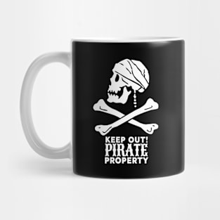 Keep Out! Pirate Property Vintage Skull Mug